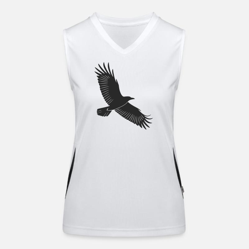 Graceful Bird Silhouette Design Women's Functional Contrast Tank Top