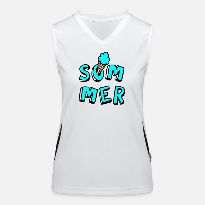 Sommer Eis Waffel Comicstyle Fun Lebensfreude Fan Funktionelles Kontrast-Tank Top für Frauen
