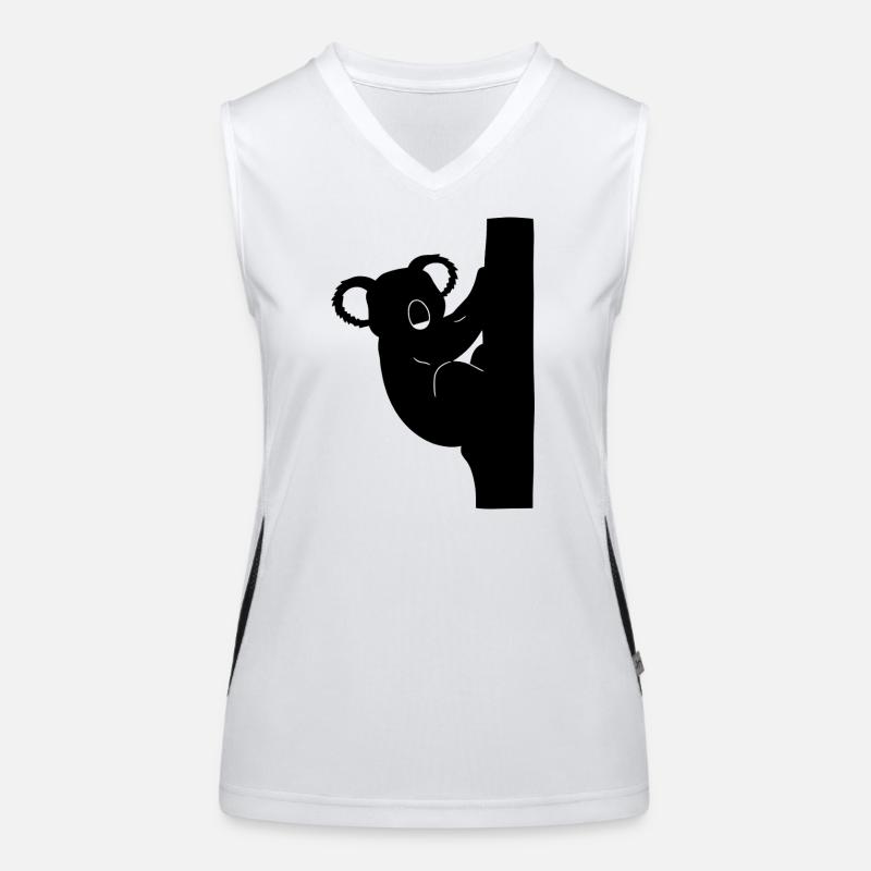 Koala Silhouette Kletterer Funktionelles Kontrast-Tank Top für Frauen