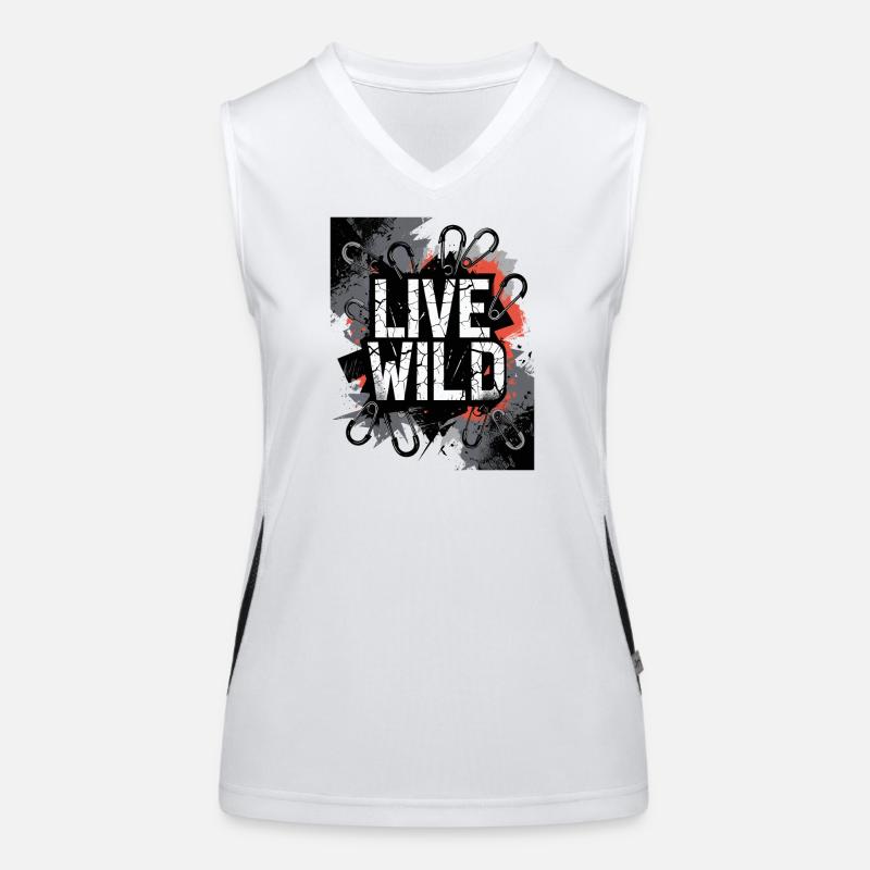 Live Wild Graffiti Design Funktionelles Kontrast-Tank Top für Frauen