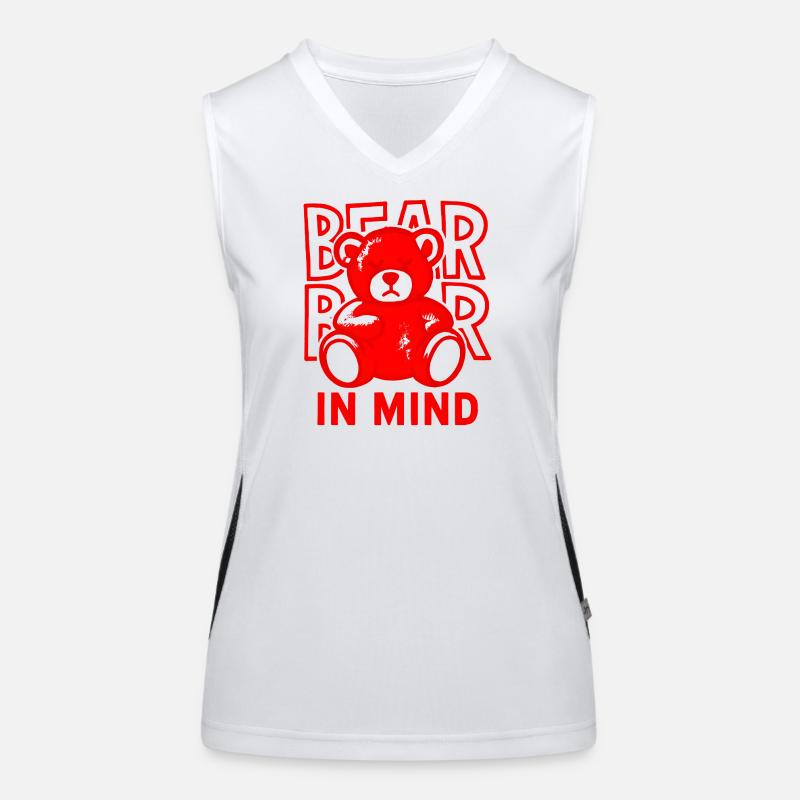 Bear in Mind – Roter Teddy Bär Shirt Statement Red Women's Functional Contrast Tank Top