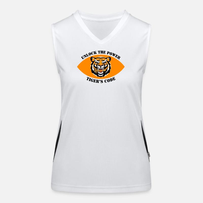 Dynamisches Tiger-Emblem-Design Funktionelles Kontrast-Tank Top für Frauen