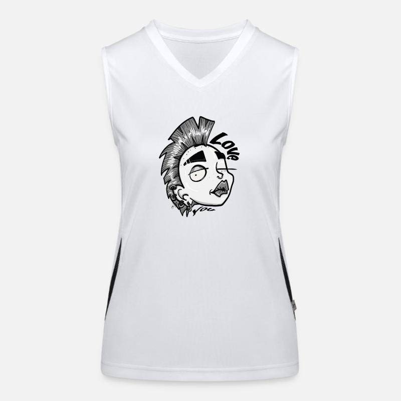 Liebe dich Funktionelles Kontrast-Tank Top für Frauen