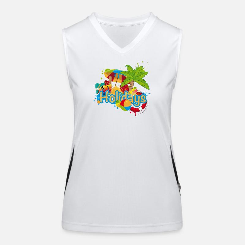 Vacances colorées de graffitis d’été Débardeur respirant contrasté Femme