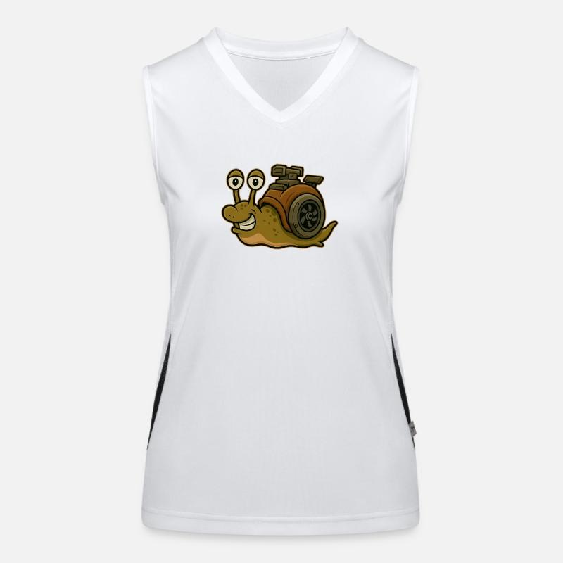 Angst vor der Langsamkeit - Schnecken Design Funktionelles Kontrast-Tank Top für Frauen