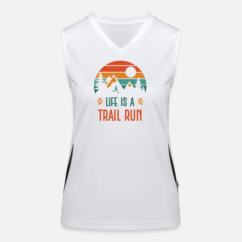 La vie est une course de trail Débardeur respirant contrasté Femme
