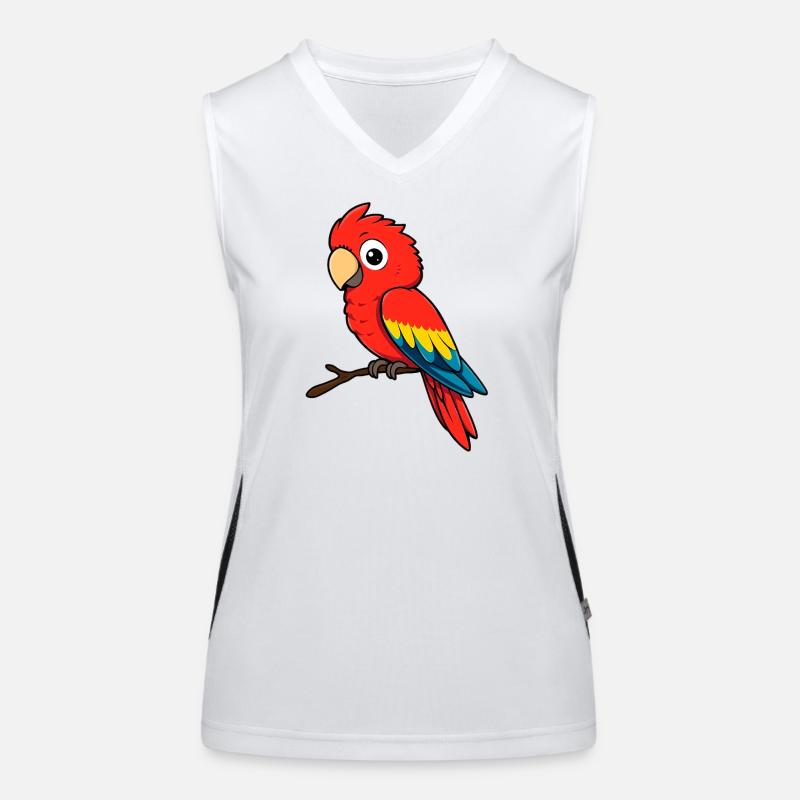 Papagei Roter Ara Funktionelles Kontrast-Tank Top für Frauen