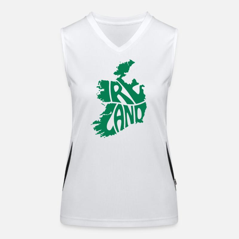 Ireland Map Graphic Women's Functional Contrast Tank Top