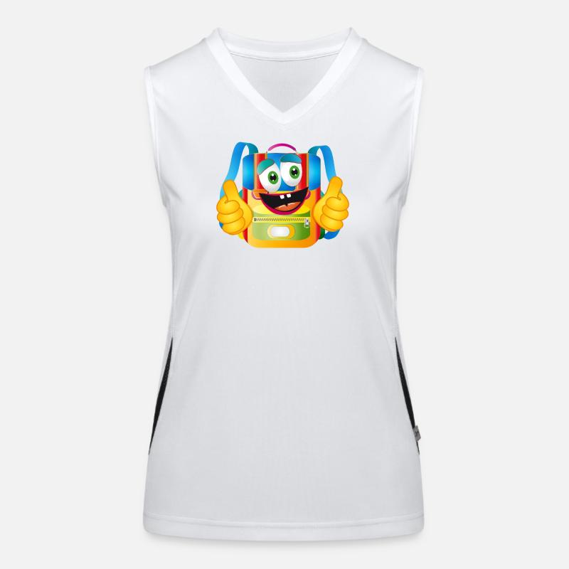 Lustiger Comic-Schulranzen mit Daumen hoch Funktionelles Kontrast-Tank Top für Frauen