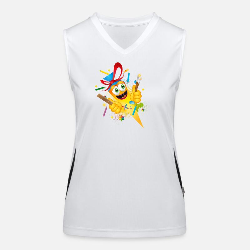 Funny comic school cone for school enrollment Women's Functional Contrast Tank Top