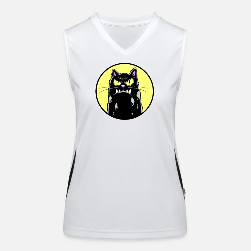 Schwarze Katze Funktionelles Kontrast-Tank Top für Frauen