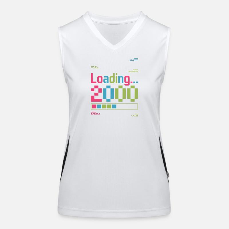 Pixel Retro Design Loading 2000 Funktionelles Kontrast-Tank Top für Frauen