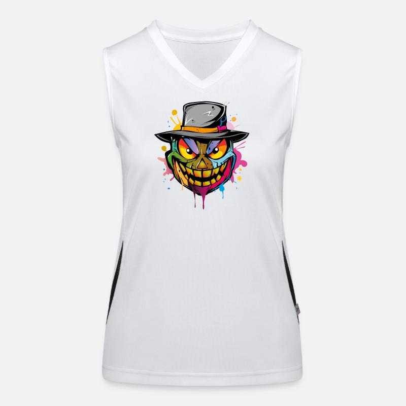 Halloween Face Funktionelles Kontrast-Tank Top für Frauen
