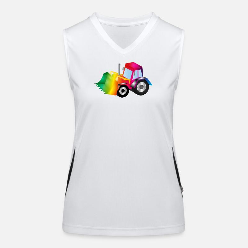 Rainbow excavator full of colour Women's Functional Contrast Tank Top