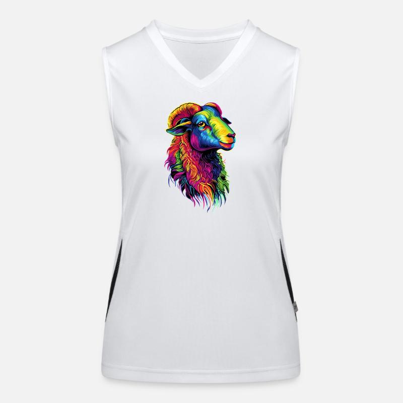 Schaf Lamm Schäfchen Hausschaf Schäfer Süße Schafe Funktionelles Kontrast-Tank Top für Frauen