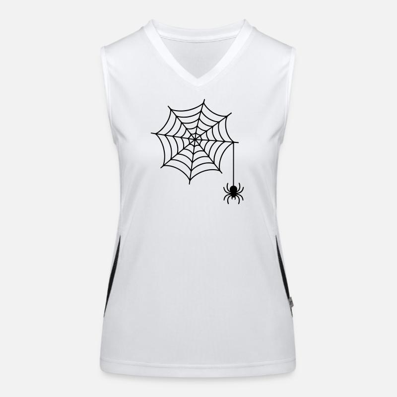Spinnennetz mit Spinne Silhouette Funktionelles Kontrast-Tank Top für Frauen