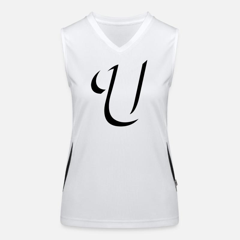 Letter U, Name, der Buchstabe U Funktionelles Kontrast-Tank Top für Frauen