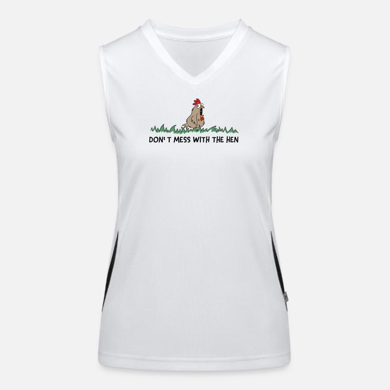 dont mess with the hen chicken Funktionelles Kontrast-Tank Top für Frauen
