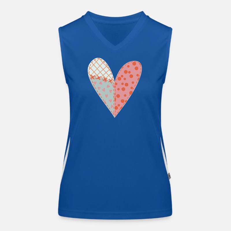 Patchwork Herz Nr. 11 Funktionelles Kontrast-Tank Top für Frauen