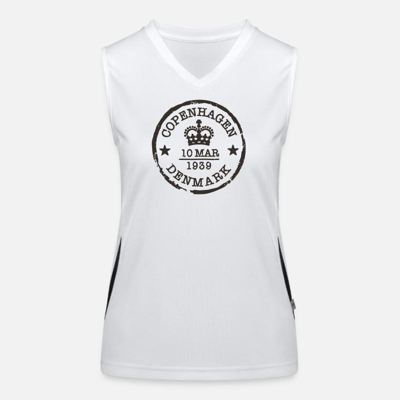 Vintage Copenhague Danemark Cachet de la poste Débardeur respirant contrasté Femme