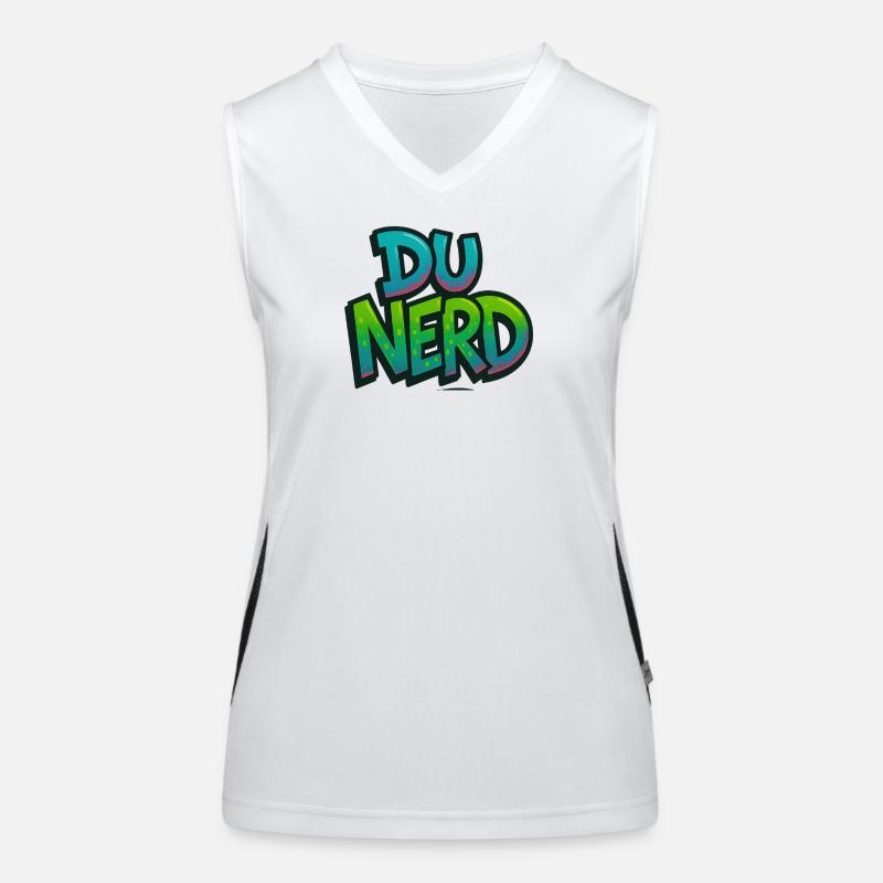 Nerd design with gradient Women's Functional Contrast Tank Top