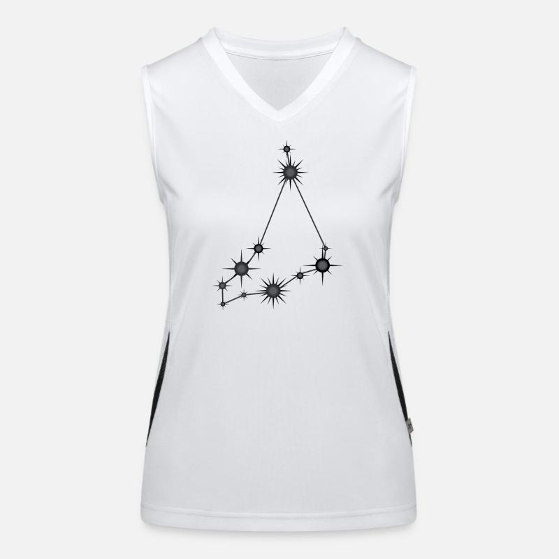Steinbock Sternbild Sternzeichen Schwarz & Grau Funktionelles Kontrast-Tank Top für Frauen