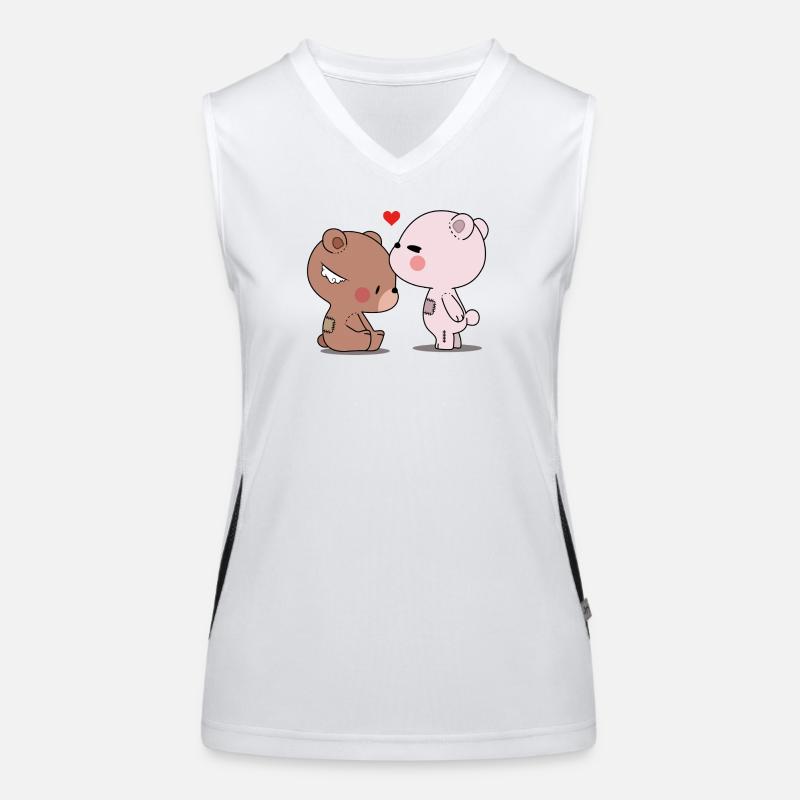 Liebevolle Bären und Freunde Funktionelles Kontrast-Tank Top für Frauen