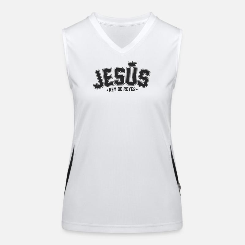 Jesus mit einer Krone der Könige Funktionelles Kontrast-Tank Top für Frauen