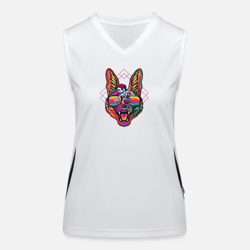 Pharaonische Neon-Katze Funktionelles Kontrast-Tank Top für Frauen