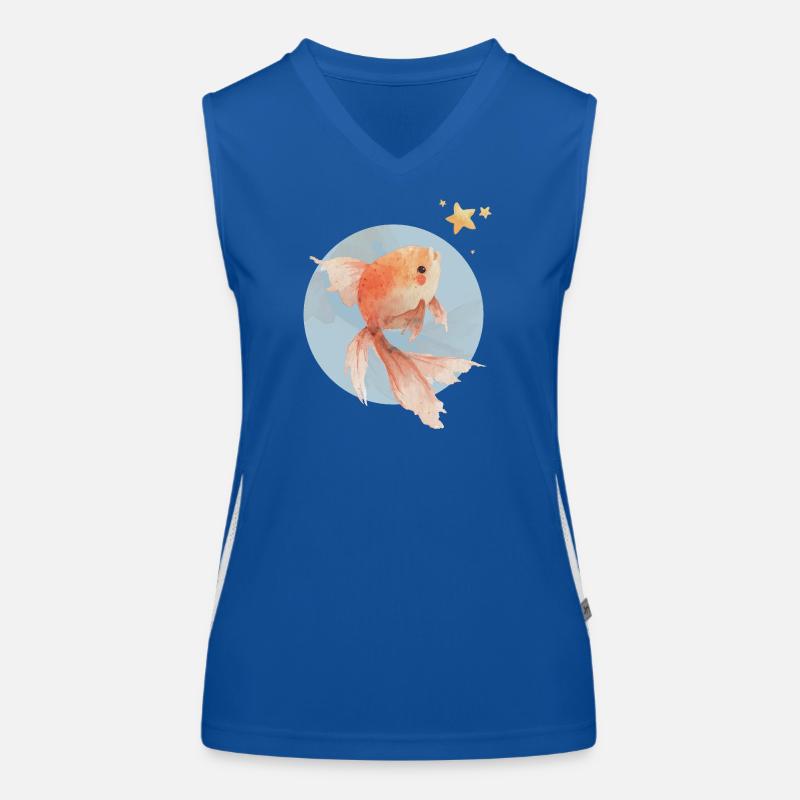 Goldfisch mit Weitblick Funktionelles Kontrast-Tank Top für Frauen