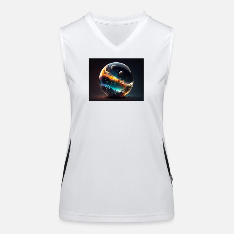 Galactic Universe Globe Women's Functional Contrast Tank Top