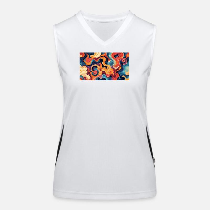 Vibrant Fluid Abstract Artwork Women's Functional Contrast Tank Top