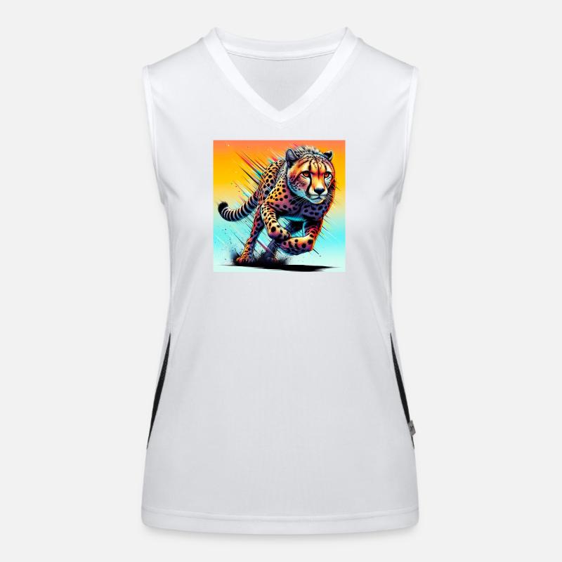 Gepard Funktionelles Kontrast-Tank Top für Frauen