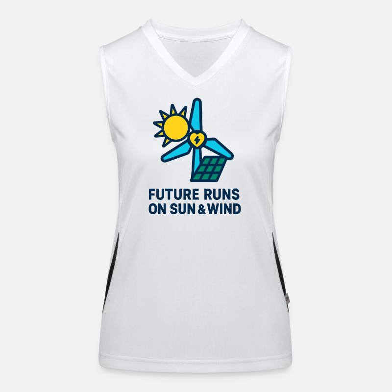 Future Runs on Sun & Wind Funktionelles Kontrast-Tank Top für Frauen
