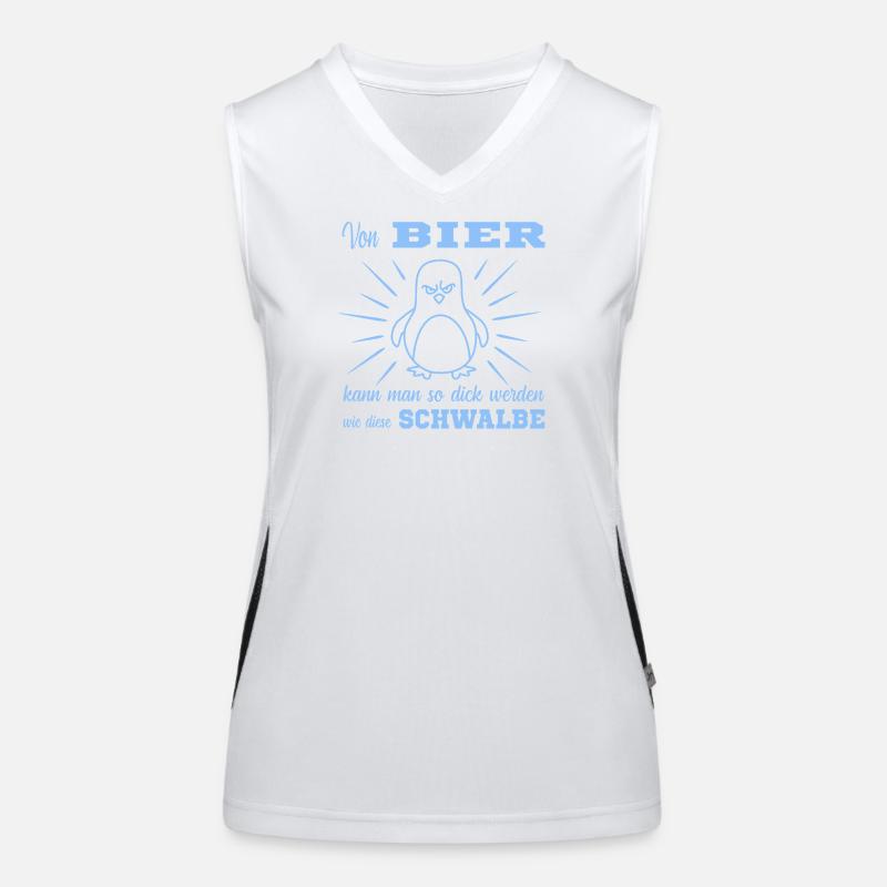 Bier Pinguin Funktionelles Kontrast-Tank Top für Frauen