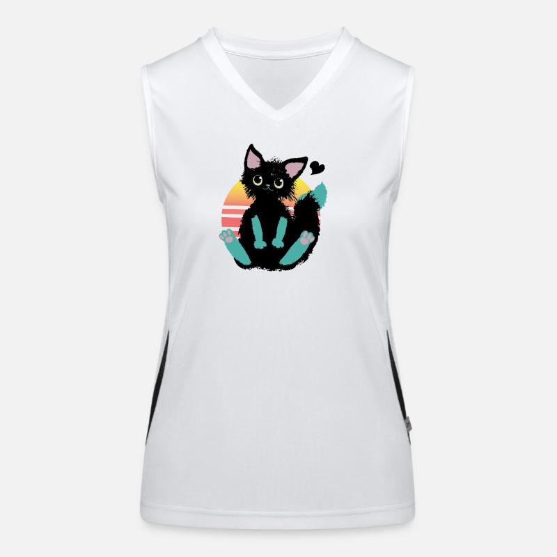 kritzelkatze Funktionelles Kontrast-Tank Top für Frauen