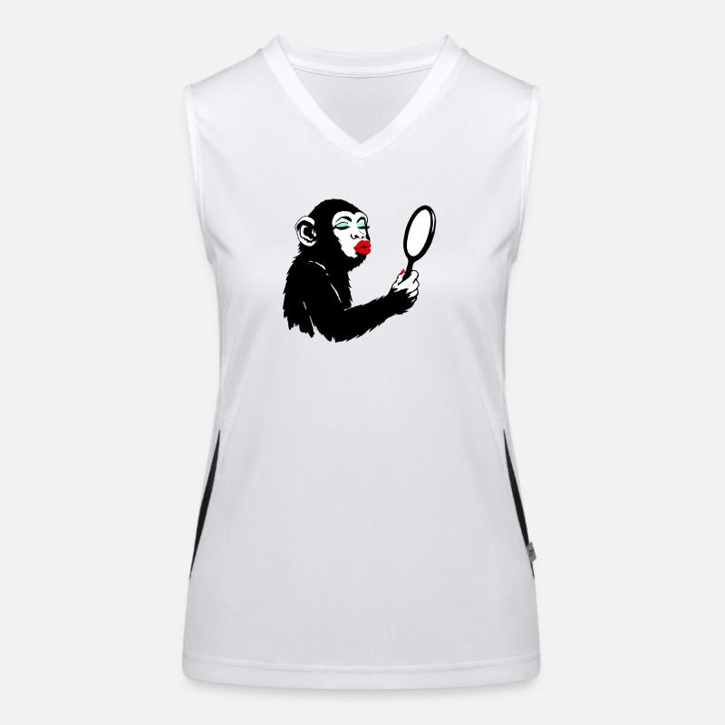 Eitle Affendame mit Spiegel Funktionelles Kontrast-Tank Top für Frauen