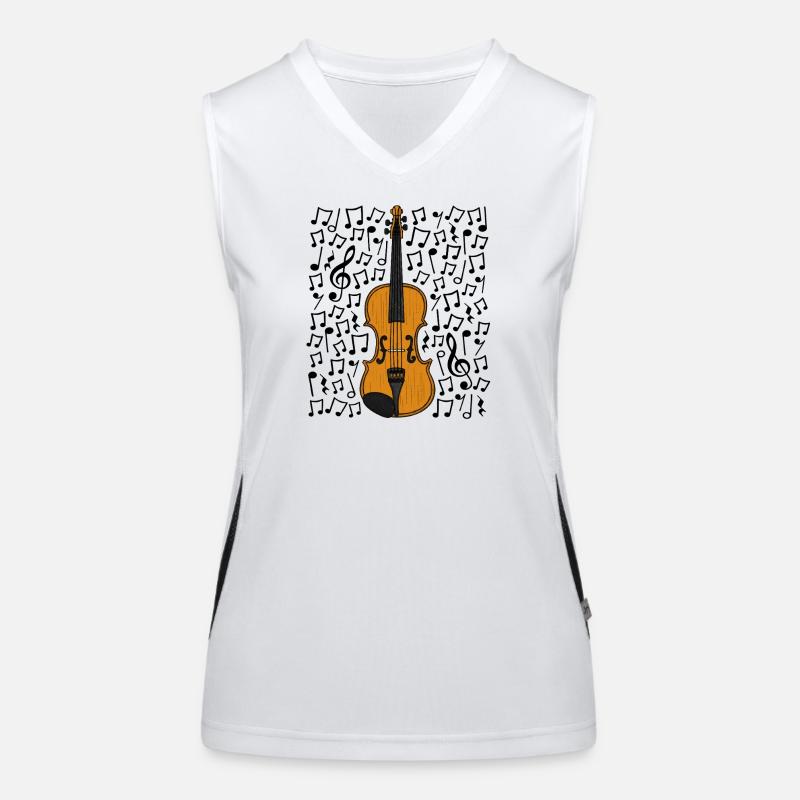 Violin Musical Notes Violinist String Musician Women's Functional Contrast Tank Top
