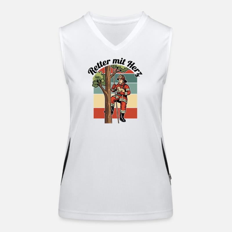 Retter mit Herz Funktionelles Kontrast-Tank Top für Frauen