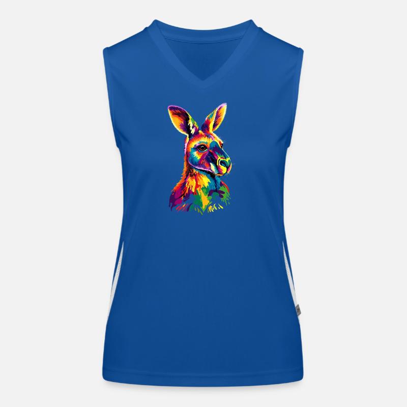 Kangaroo Australia Outback Wild Cute Kangaroos Women's Functional Contrast Tank Top
