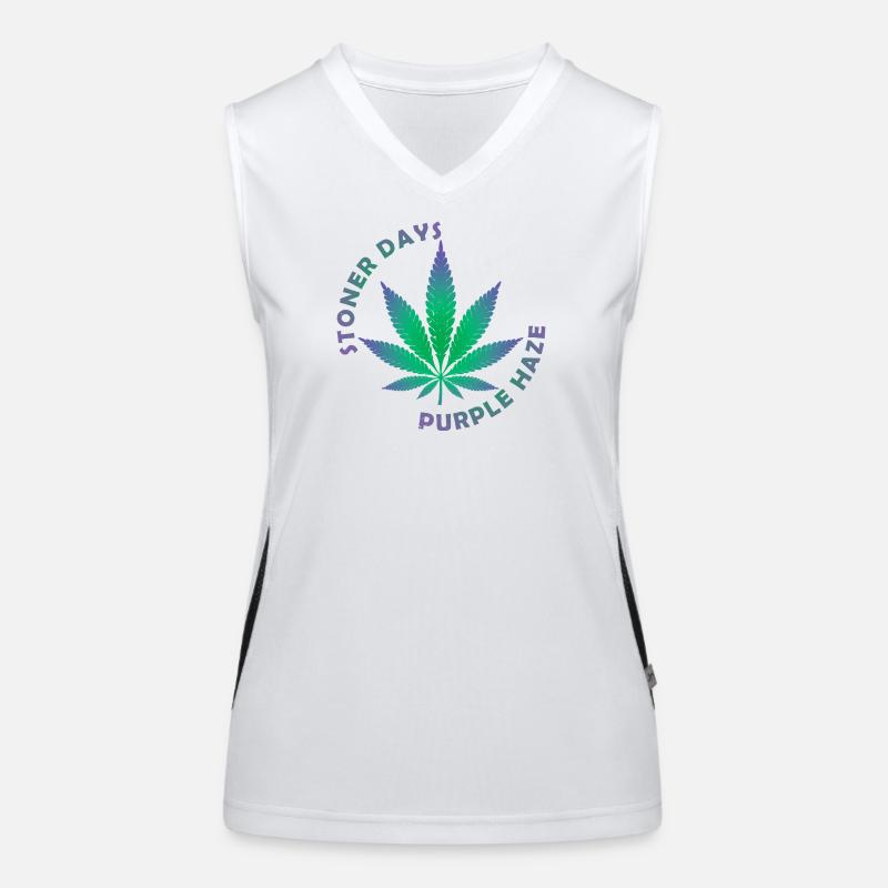 Stoner Days Cannabis Leaf Illustration Women's Functional Contrast Tank Top
