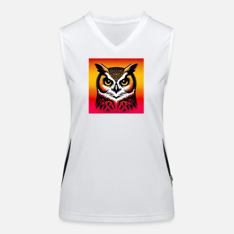 Eule Funktionelles Kontrast-Tank Top für Frauen