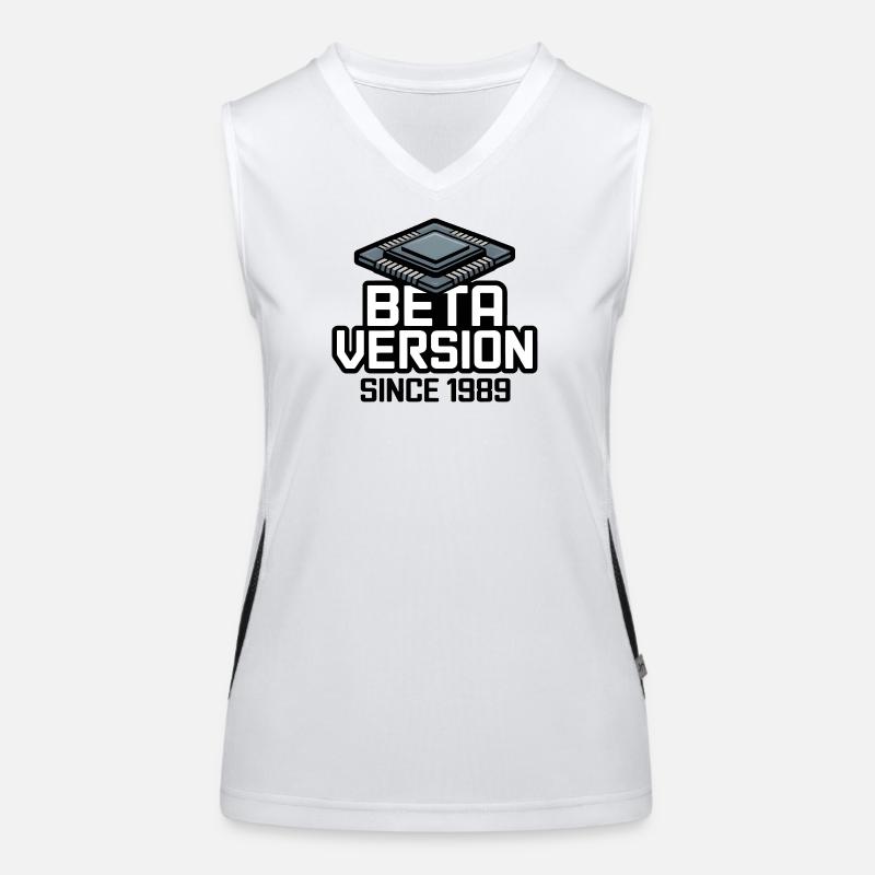 Futuristic Computer Chip Analog Printing Women's Functional Contrast Tank Top