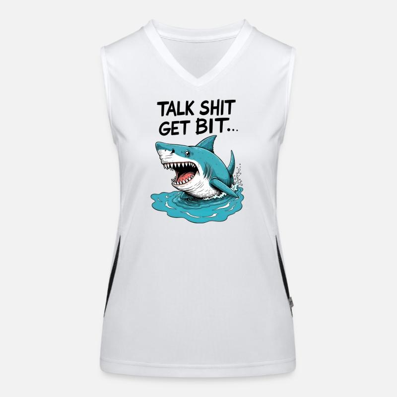 Talk shit get bit Women's Functional Contrast Tank Top