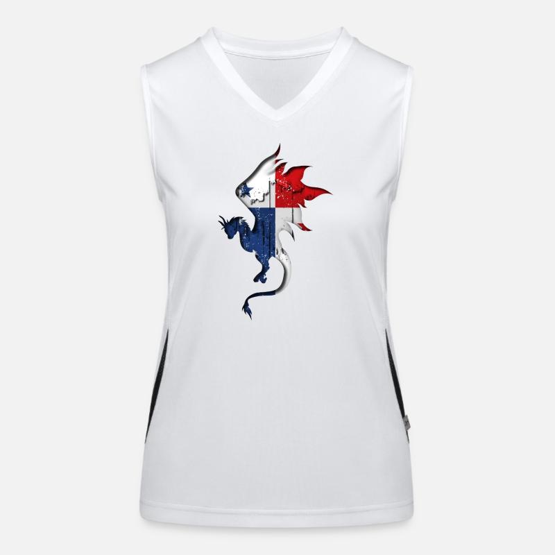 Drapeau du Panama - Silhouette de dragon Débardeur respirant contrasté Femme