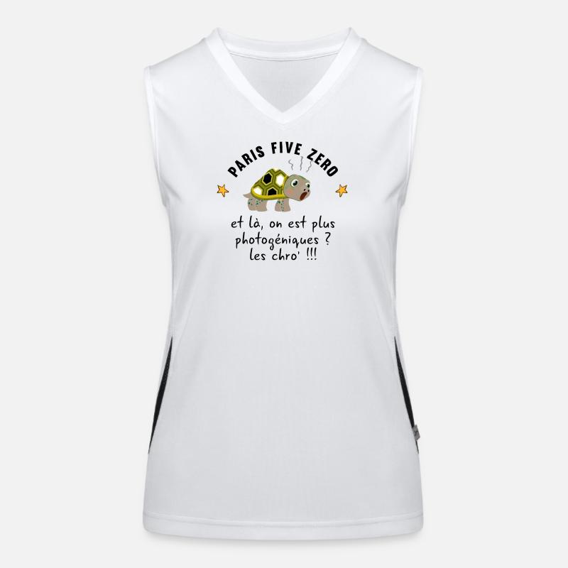 Paris_five_zero - Women's Functional Contrast Tank Top - white/black