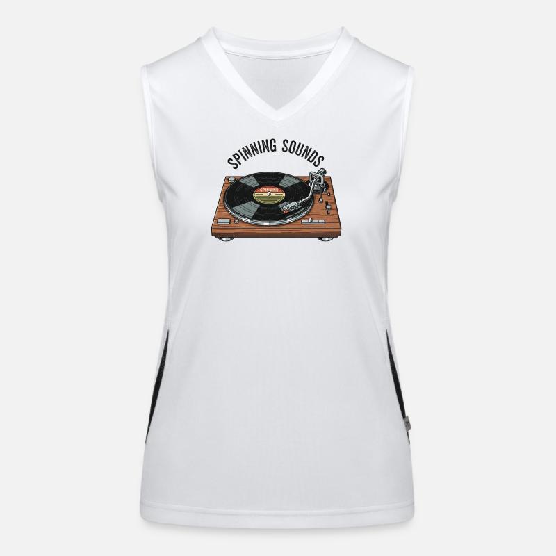 Plattenspieler Funktionelles Kontrast-Tank Top für Frauen