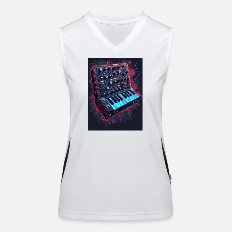 Digital Synthesizer Kunstdesign Funktionelles Kontrast-Tank Top für Frauen