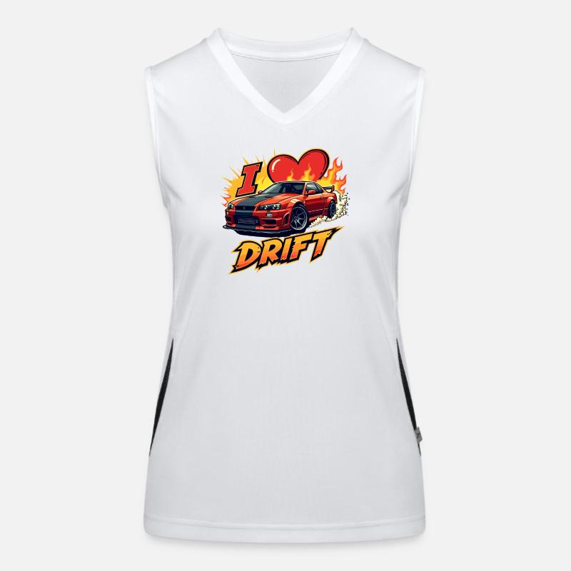 Speedster Drift Car Illustration Women's Functional Contrast Tank Top