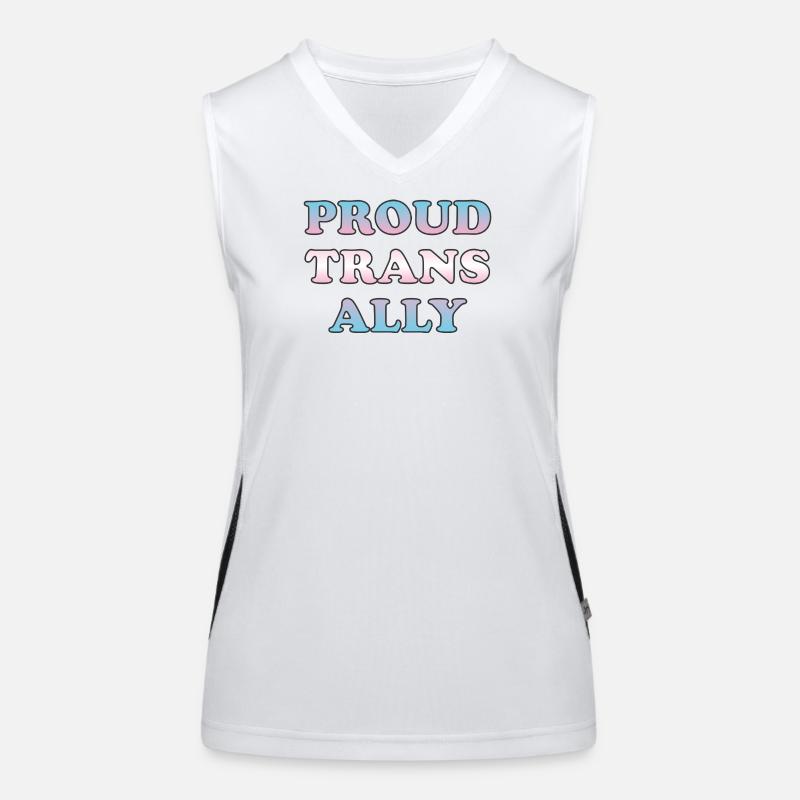 Proud Trans Ally Gradient Text Women's Functional Contrast Tank Top